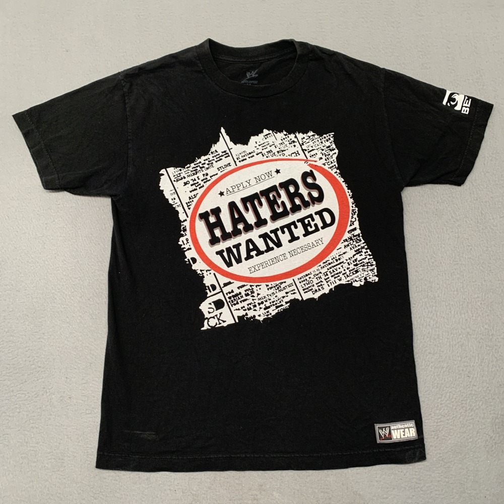 WWE The Miz Haters Wanted T Shirt Mens Medium Black Wrestling Vtg Authentic
